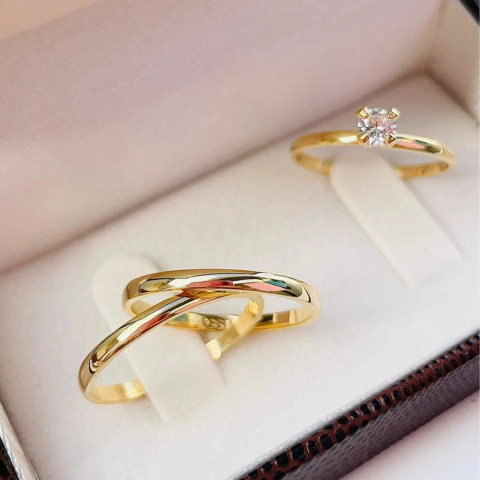 ALIANÇAS CLASSIC ABAULADA 2 MM GOLD - ANEL DE BRINDE