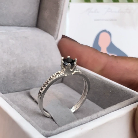 ANEL PRINCESA POCAHONTAS - PEDRA PRETA