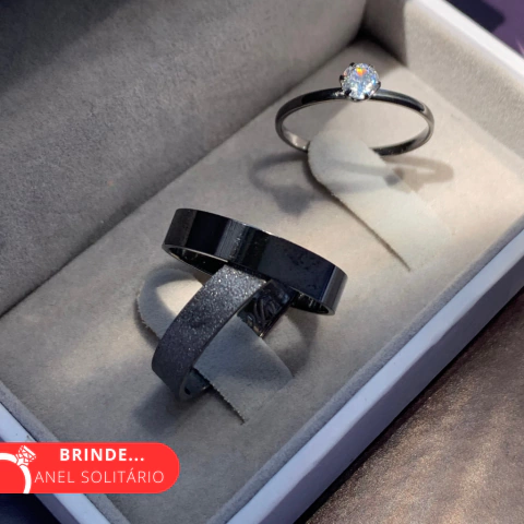 Alianças Buenos Aires 4 MM Black - Anel de Brinde