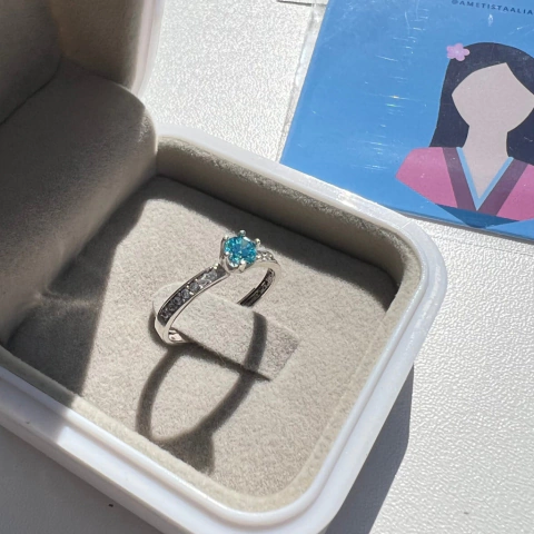 ANEL PRINCESA MULAN - PEDRA AZUL