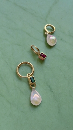 ARGOLA CLICK ZIRCONIA OURO ESMERALDA - comprar online