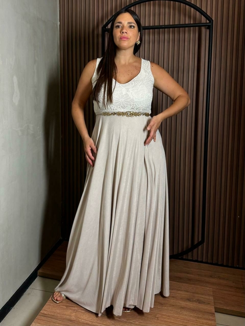 VESTIDO ILUSION SEDA CON ENCAJE