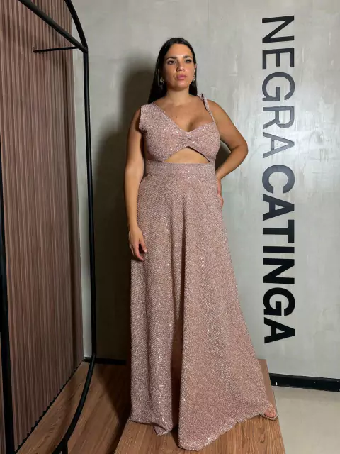 VESTIDO CANDE LUREX ACAMPANADO