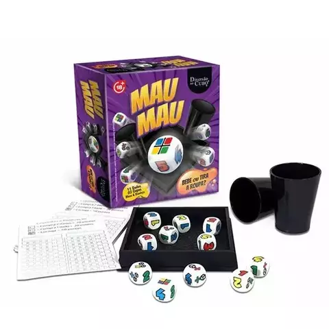Jogo Mau Mau com 11 Dados e 2 Copos Diversão ao Cubo MM-01 - comprar online
