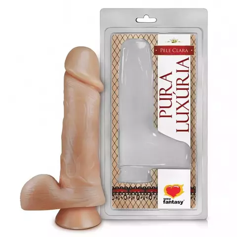 Pênis Realístico Com Escroto e Ventosa a Prótese mede 16,2cm X 4,4cm Pura Luxuria SEXY FANTASY PV009 - comprar online