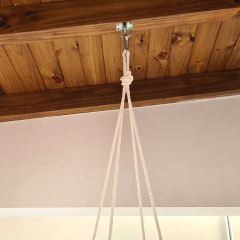 Imagen de Combo Hamaca Mil Rayas Rosa + Colgador + Kit instalación