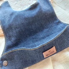 Combo Hamaca Denim + Babero + Portachupete - Maitén Maderas y Algodones