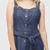 Blusa Jeans Miss Joy 5245 Faixa Cinto e Botões  Feminino