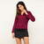 Blazer Transpassado Alfaiataria Cotton Bordô Miss Joy 7692 Feminino