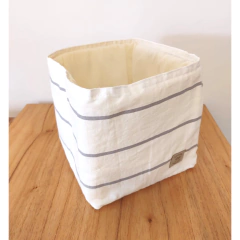 Combo X2 contenedores médium y mini Tusor Rayado Crudo-Gris en internet