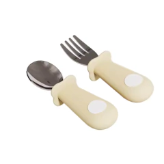 Set Tenedor y Cuchara Silicona y Acero Inoxidable - OR deco