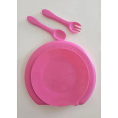 Imagen de Set X3 piezas Plato Con Divisiones + Cubiertos