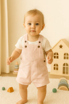 Jardinero corto con broches para pañal - OR deco