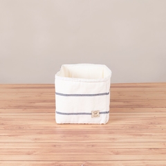 Mini Organizador Tusor Rayado Crudo-Gris
