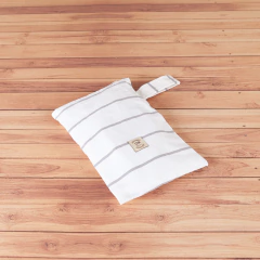 Bolsita impermeable Rayada Crudo con Gris - comprar online