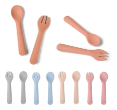 Set Tenedor y Cuchara Silicona