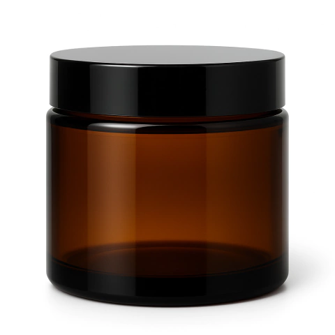 10 Potes Recto Vidrio Ambar 100ml Tapa Negra - comprar online