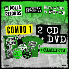 COMBO 1 - LA POLLA RECORDS "LEVANTATE Y MUERE" 2 CD+ DVD + REMERA (en Talles S y XXL)