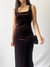 Imagem do Vestido Longo em Veludo Marrom (P)