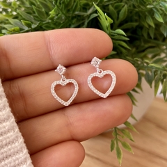 Aros corazón colgante cubic (par)