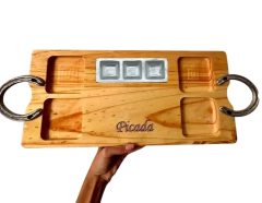 Tabla de picada grabada de 22x49cm, Inlcuye triple dip - (M) - comprar online