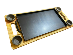 Tabla para servir con Planchetta de 2 Hornallas + 4 Dip (32x68) - comprar online
