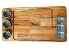 Tabla Para Picada Premium 30x50cm Incluye Dips Y Grabado en Eucalipto - comprar online