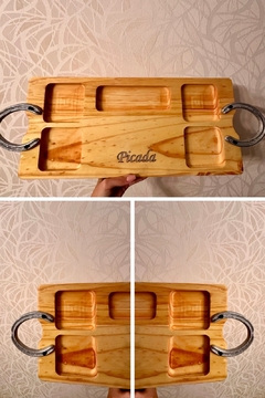 Tabla de picada grabada de 22x49cm, Inlcuye triple dip - comprar online
