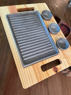 Tabla con parrilla y 3 Dips (32x45) - Chamba ideas