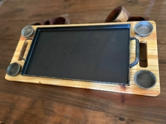 Tabla para servir con Planchetta de 2 Hornallas + 4 Dip (32x68) en internet