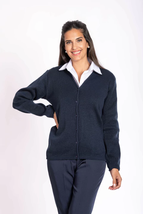 CÁRDIGAN ABOTONADO AZUL MUJER