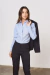 3 CAMISAS M/L RAYADAS CELESTE Y BLANCO MUJER