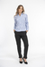 2 CAMISAS M/L RAYADAS CELESTE Y BLANCO + 1 PANTALÓN NEGRO DE MUJER en internet