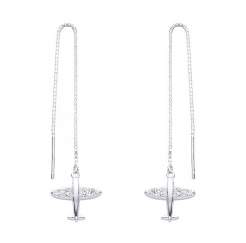 Aro Colgante de Avion Plata 925 con Cubics