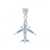 Dije de Avion de Plata 925 con Cubic Celestes