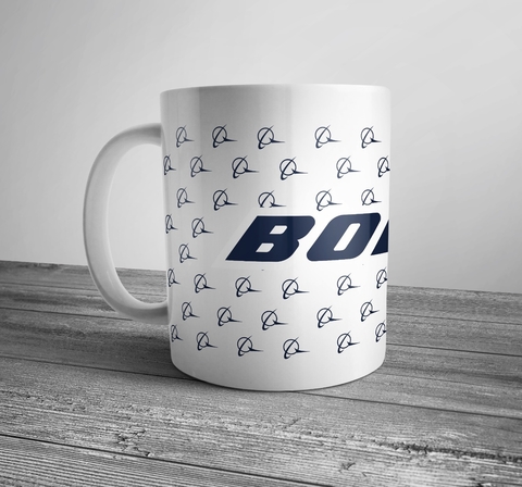 TAZA BOEING BLANCA LOGO A LUNARES en internet