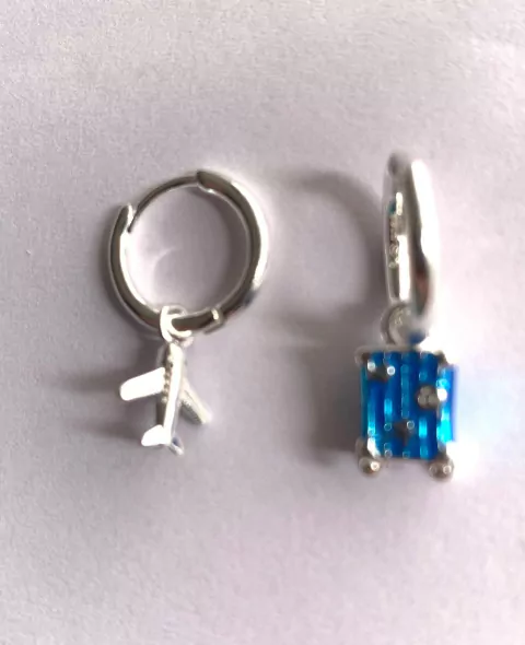 Aro de Plata 925 Avion/Valija