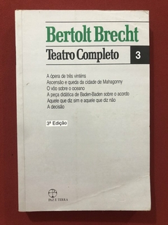 Livro - Teatro Completo - Volume 3 - Bertolt Brecht - Paz E Terra