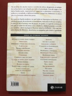 Livro - A Cultura No Mundo Líquido Moderno - Zygmunt Bauman - Zahar - Seminovo - comprar online