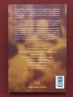 Livro - Comunidade - Zygmunt Bauman - Editora Jorge Zahar - comprar online