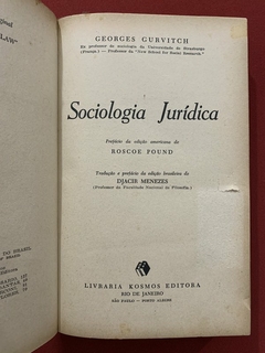 Livro - Sociologia Jurídica - Georges Gurvitch - Livraria Kosmos Editora