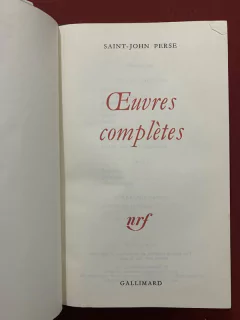 Livro - Oeuvres Complètes - Saint-John Perse - Gallimard - Sebo Mosaico - Livros, DVD's, CD's, LP's, Gibis e HQ's