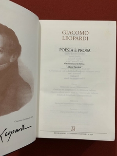 Livro - Poesia E Prosa - Giacomo Leopardi - Ed. Nova Aguilar - Capa Dura - comprar online