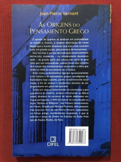 Livro - As Origens Do Pensamento Grego - Jean-Pierre Vernant - Ed. Difel - Seminovo - comprar online