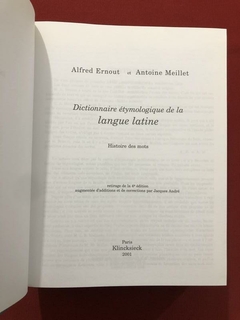 Livro - Dictionnaire Étymologique De La Langue Latine - Seminovo na internet