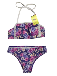 BIKINI NENA ESTAMPADA CON DETALLES VERTICALES T. 10 - 16 (263AE) - tienda online