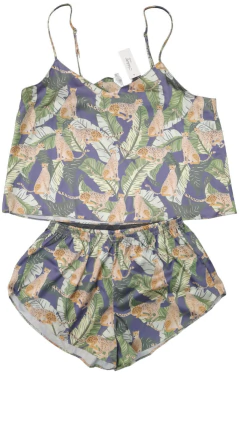 PIJAMA BRETEL FINO Y SHORT RASO ESTAMPADO (701NE) - tienda online