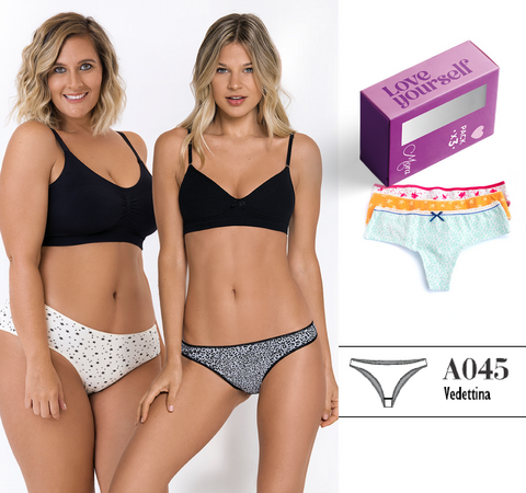 PACK X2 VEDETINA ALGODON ESTAMPADO CON ELASTICO EN PIERNAS T. 4-5 (A045E)