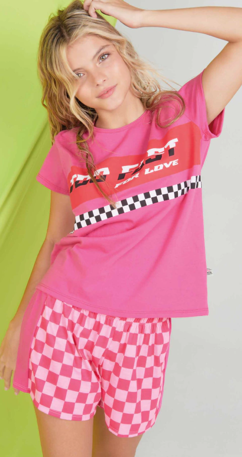 PIJAMA NENA MANGA CORTA Y SHORT RACING (454-23)