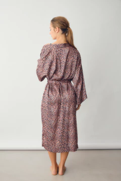 KIMONO LARGO SATEN ESTAMPADO TRINIDAD BY MERY (9601-25) - Victoria Garrido Lenceria